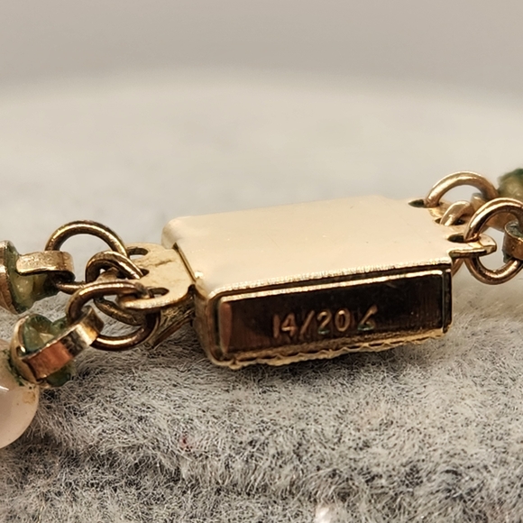 Vintage Lee Sands Butterfly Necklace with Pink Beads And Mother Of Pearl Inlay - Picture 6 of 6